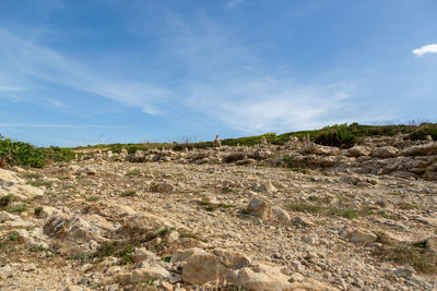 Scenic view of land against sky