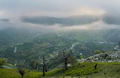 Scenic view of mountains against sky