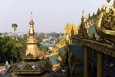 Panoramic view of temple building against sky