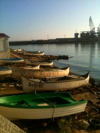 Boats in harbor