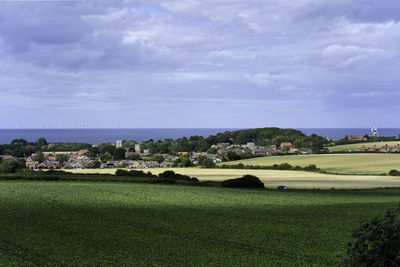 Scenic view of field against sky