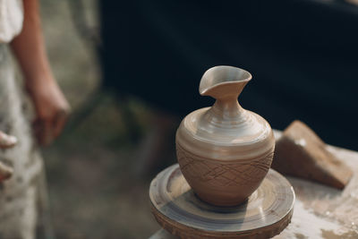 Close-up of vase on table