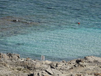 High angle view of sea shore