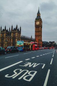 Clock tower in city