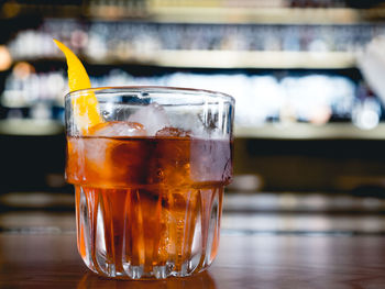 Close-up of drink on table