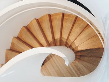 High angle view of spiral staircase