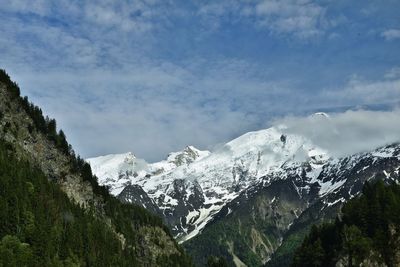 Low angle view of mountain against sky