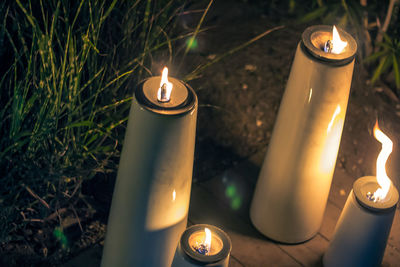 Close-up of lit candle