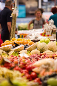 Full frame shot of fruits for sale in market