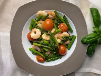 High angle view of salad in plate