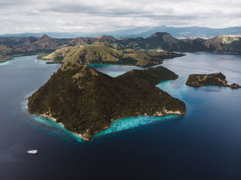 Aerial view of sea against sky