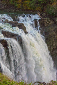 Scenic view of waterfall in forest