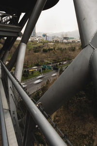 Bridge seen through airplane window