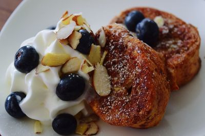 Close-up of french toast in plate