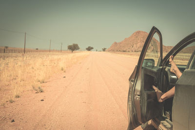 Car on a sunny road