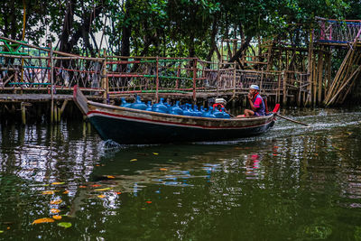 Boats in lake