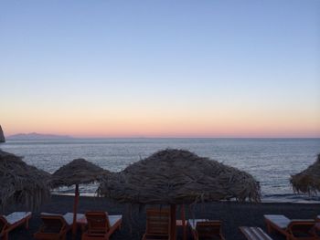 Scenic view of sea at sunset