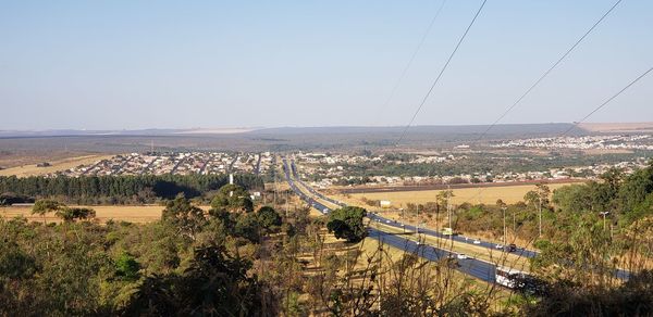 High angle view of landscape against sky