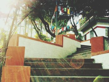 Low angle view of staircase by building
