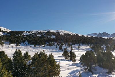 Snowy ski resort in the pyrenees of andorra