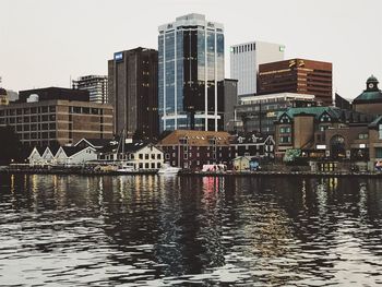 Reflection of buildings in water