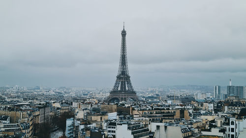 Eiffel tower over paris