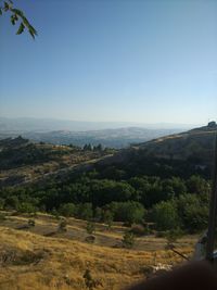 Scenic view of landscape against clear sky