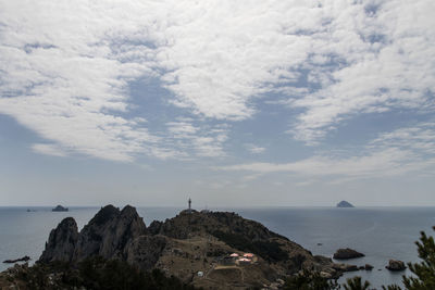 Scenic view of cloudy sky over sea