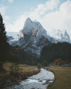 Scenic view of mountains against sky