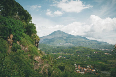 Scenic view of mountains against sky