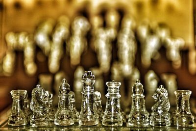 Close-up of chess pieces