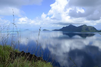 Reflection of clouds in lake