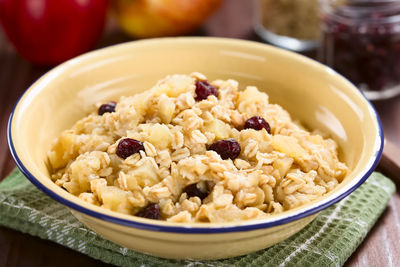 Close-up of breakfast served in bowl