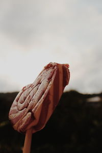 Close-up of candy against sky