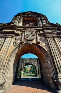 Low angle view of historical building against sky