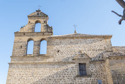 Low angle view of building against clear sky