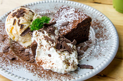 Close-up of ice cream in plate