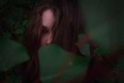 Close-up portrait of young woman