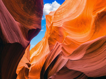 Low angle view of rock formations