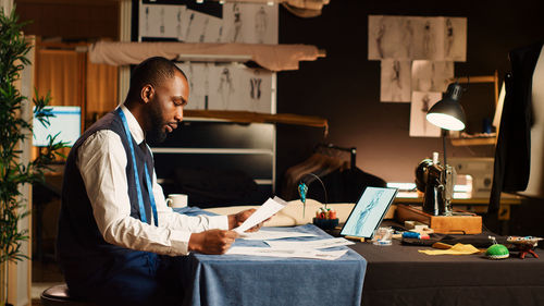 Business colleagues working at office