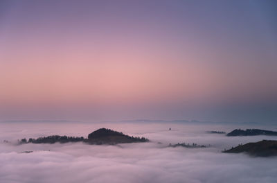 Scenic view of cloudscape against sky during sunset