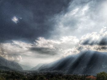 Scenic view of mountains against sky