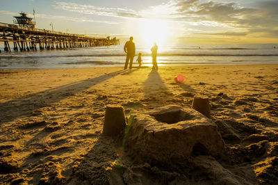 Scenic view of sea at sunset