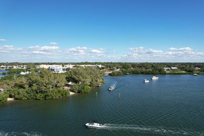 Aerial view of sky and waterfront in venice, florida