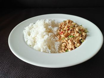 Close-up of food served in plate