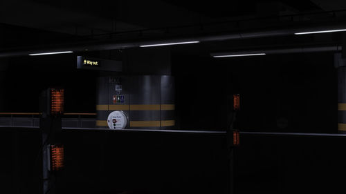 Parking garage at night