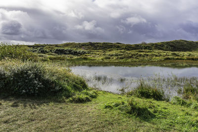 Dunes nature reserve egmond - scenic view of lake against sky