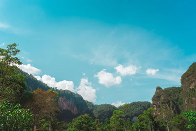 Low angle view of mountain against sky