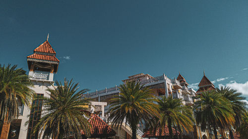 Palm trees and buildings against sky