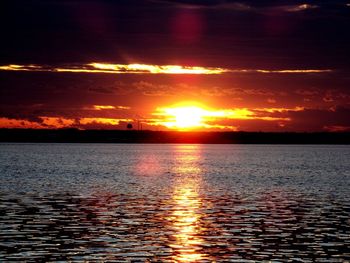 Scenic view of sea during sunset